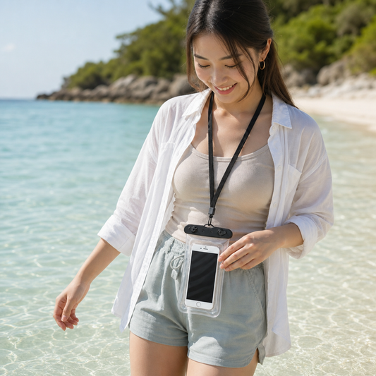 スマホ防水ケース｜水に浮く・タッチ操作対応